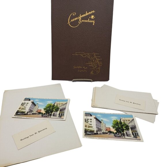 Vintage Correspondence Secretary Paper Postcards Souvenir Florida St Petersburg - Picture 1 of 7